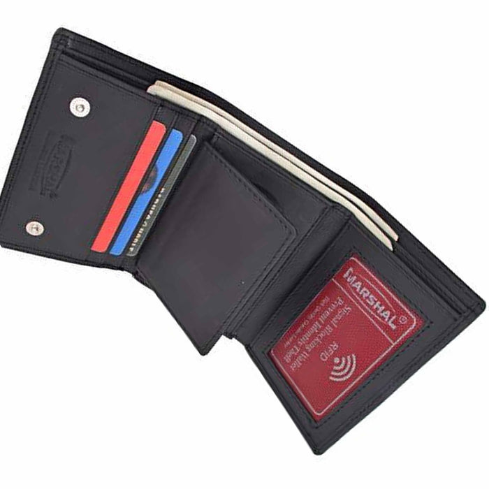 Eagle Top Badge Wallet Police Shield Security Style RFID Hidden Badge Leather Bk