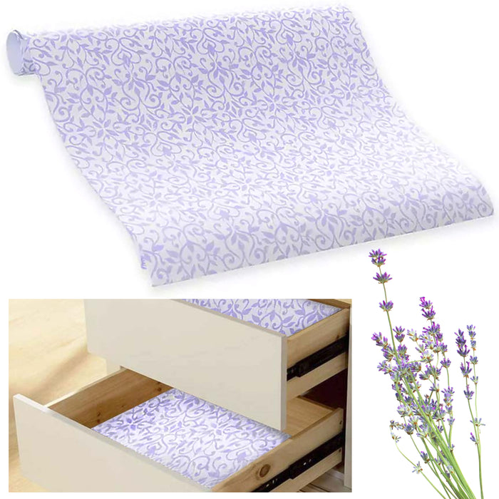 6 Sheets Lavender Scented Drawer Liners Shelf Paper Cover Decor Floral 18" X 24"