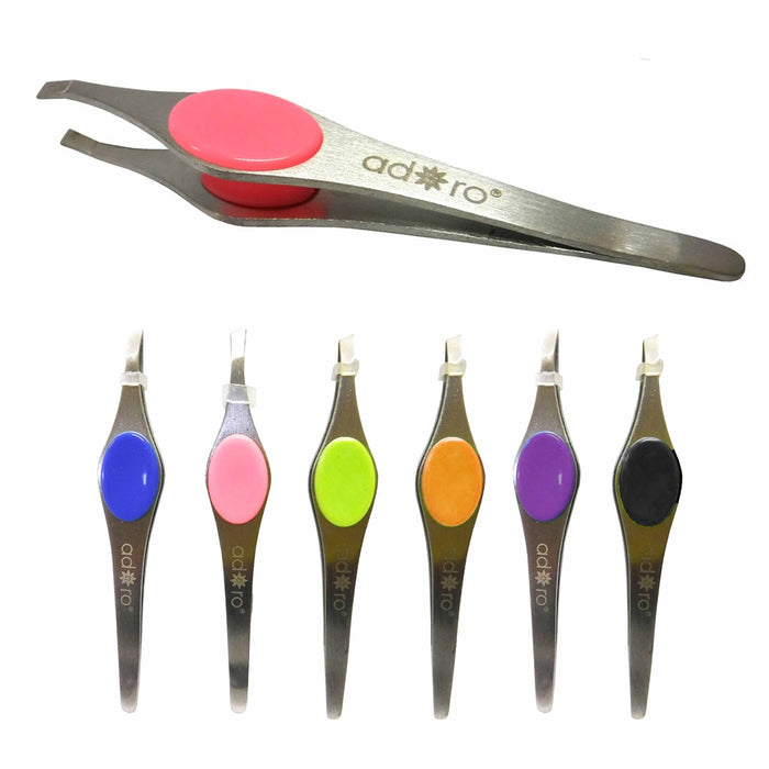 2 Pc Stainless Steel Tweezer Slanted Tip 4" Precision Eyebrow Hair Remover Tools