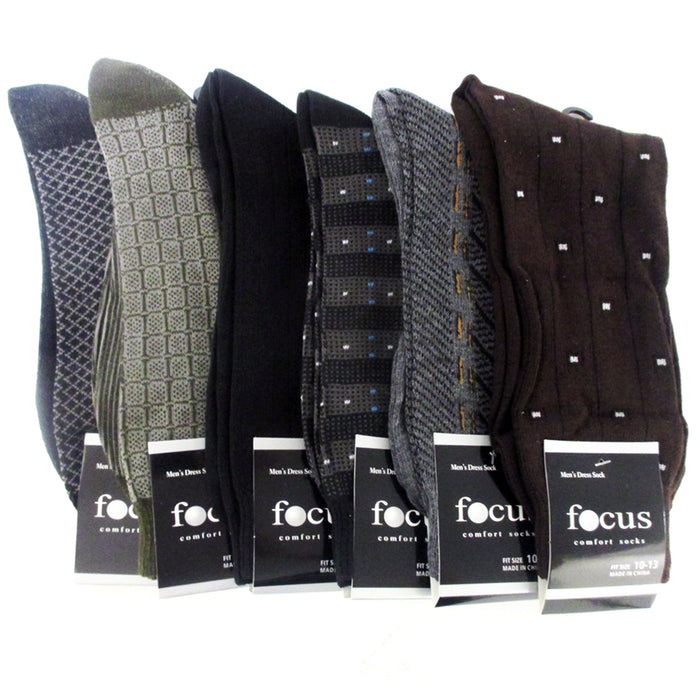 3 Pairs Men's Multi Color Dress Socks Crew Print Work Casual Fashion Size 10-13