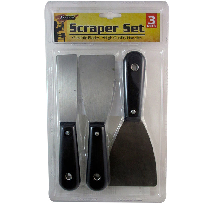 3 Pc Spatula Set Soft Grip Paint Scraper Wallpaper Removal All Surfaces Tools