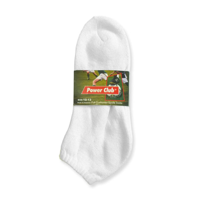 4 Pair Men Cushioned Sport Socks No Show Crew Athletic Basketball Size 10-13 WHT