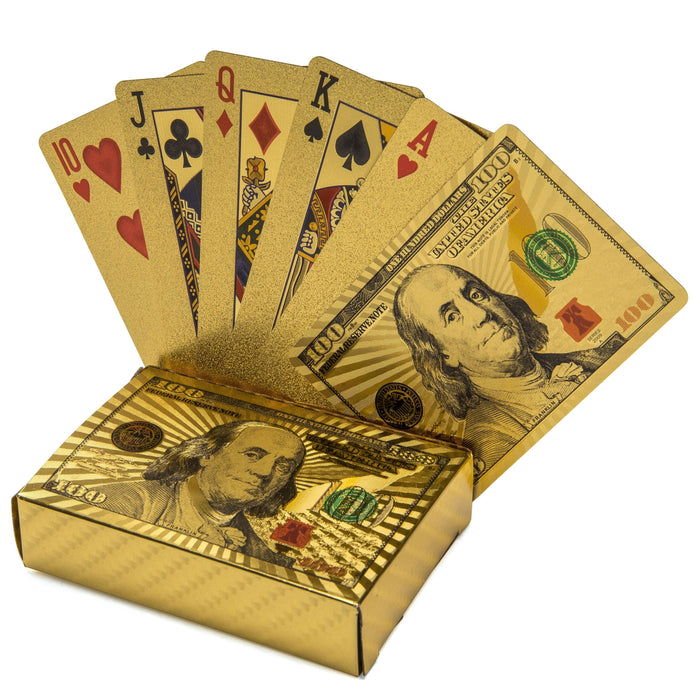 Playing Cards 24k Gold Foil Plated Card Deck Poker Spades US Dollar High Quality