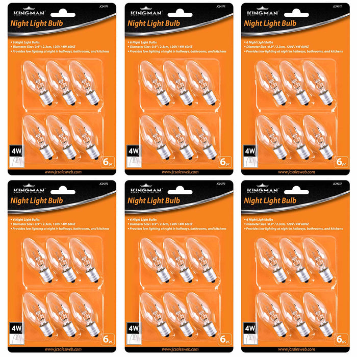 48 Clear Night Light Bulbs 4 Watt Lighting 120V Lamp Candelabra Base Replacement