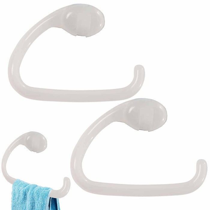 2 Pc Hand Towel Holder Suction Cup Tissue Roll Hanger Hook Coat Bathroom Shower