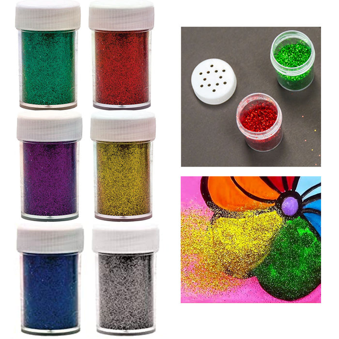 4 Assorted Color Glitter Jars Shaker Art Crafts Party Decor 0.28 oz Each
