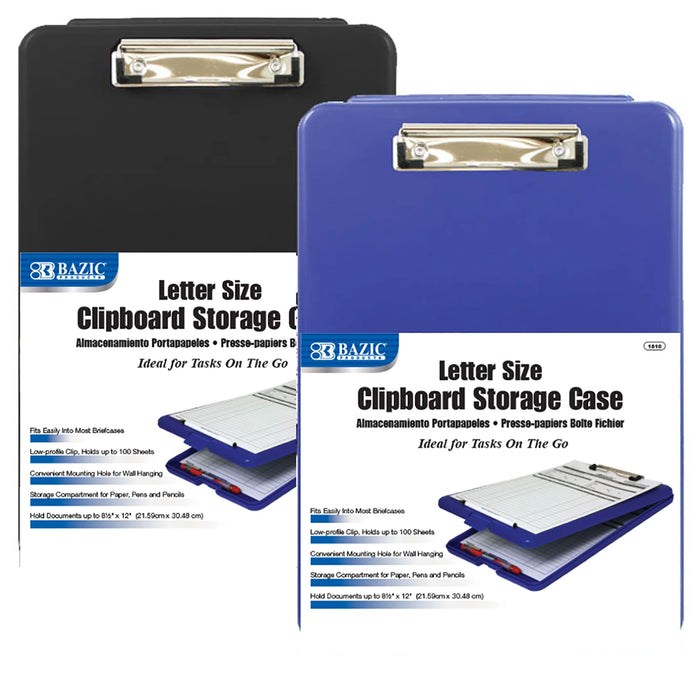 2 Clipboards with Storage Heavy Duty Plastic Low Profile Clip Folder Nurse Staff