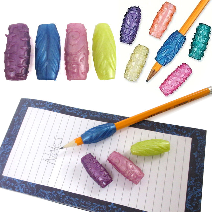 6 X Groovy Pencil Grips Pen Comfort Soft Writing Aid Children School Handwriting