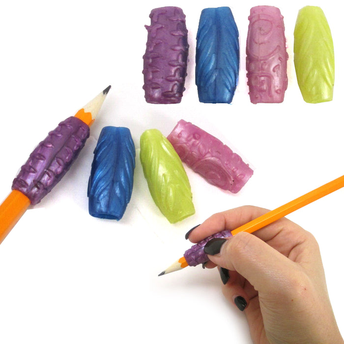 12 Pencil Grips Pen Holder Comfort Soft Writing Aid Children School Handwriting