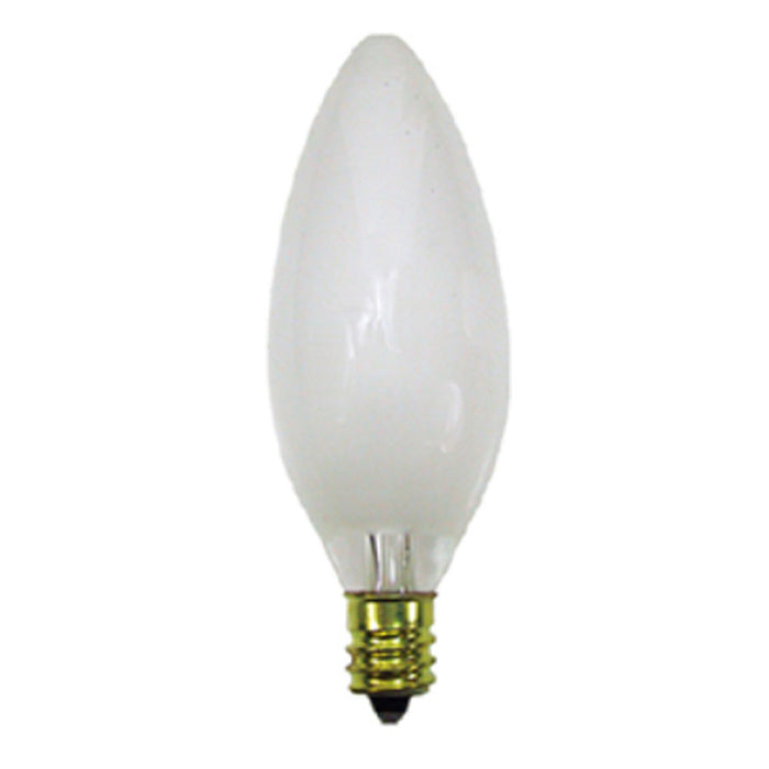 4 Frosted 40W Candelabra Night Light Bulbs 120V Torpedo Lamp Chandelier Sconce