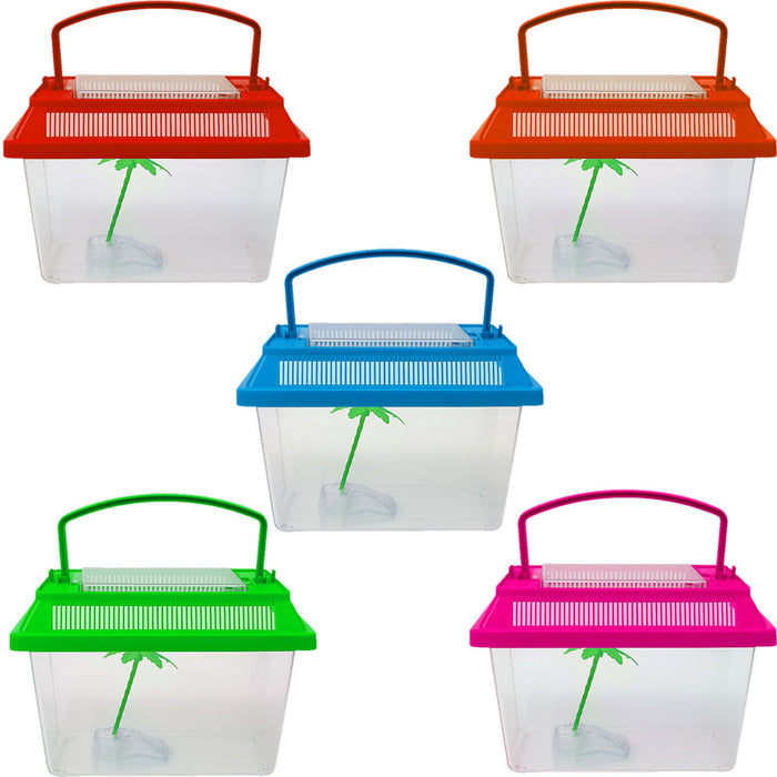 4 Aquarium Mini Fish Tank Plastic Fish Box Breeding Case Shrimp Turtle Goldfish