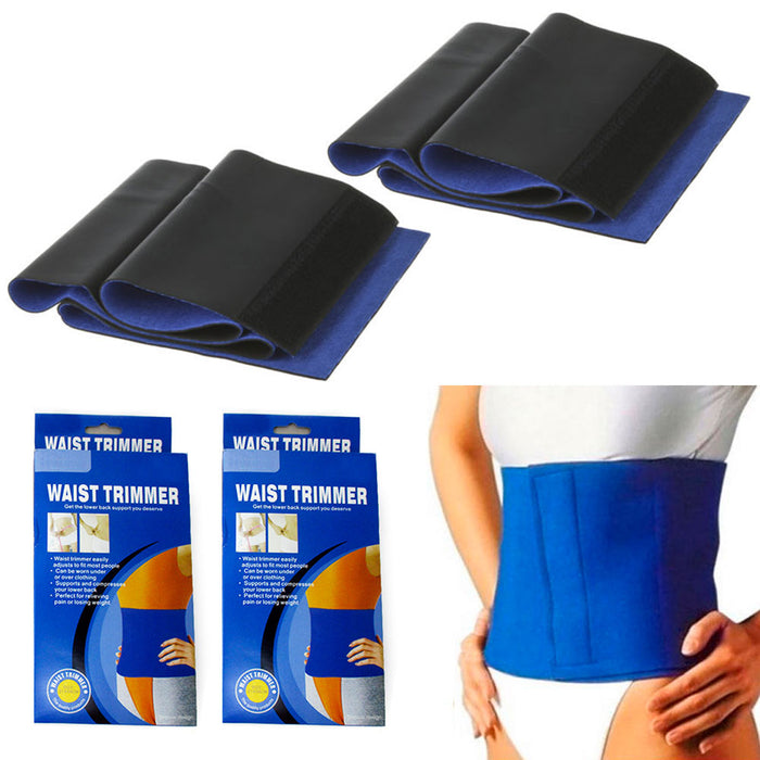 2 Pc Sweat Waist Trimmer Wrap Slimming Fat Burn Weight Loss Hot Body Womens Mens