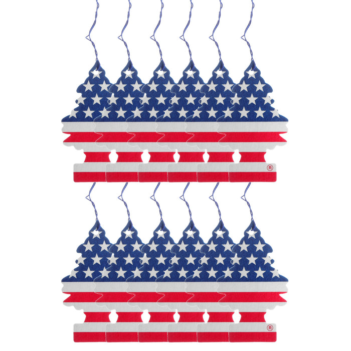 12 Little Trees Vanillaroma Scent Car Air Freshener American Flag Auto Hanging