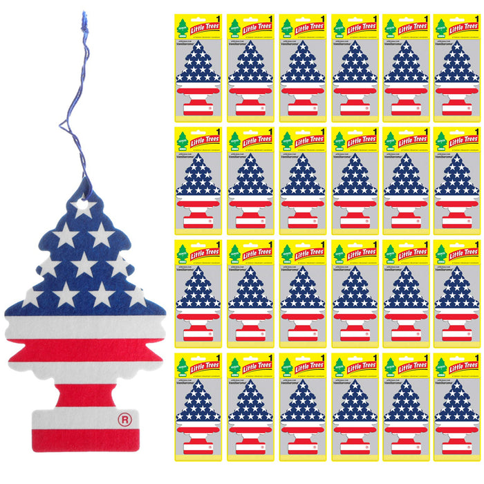 24 Little Trees Vanillaroma Scent Car Air Freshener American Flag Auto Hanging