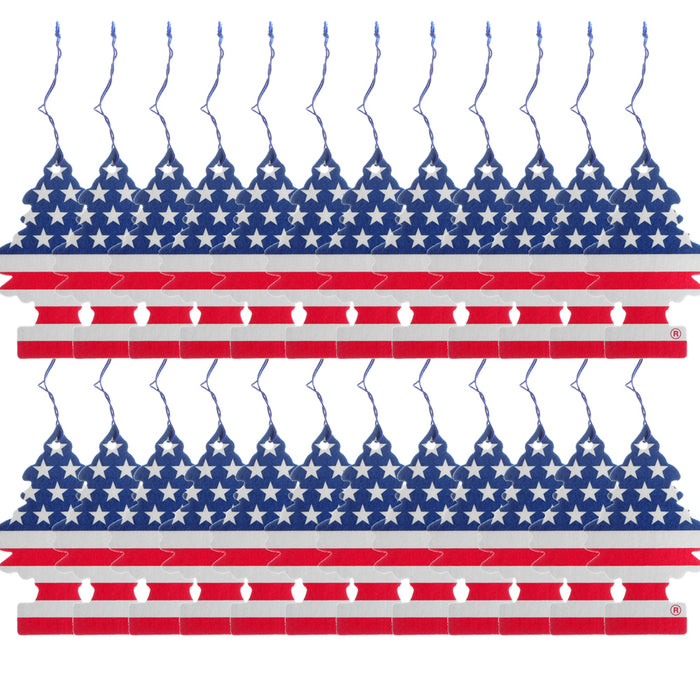 24 Little Trees Vanillaroma Scent Car Air Freshener American Flag Auto Hanging