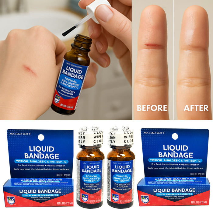 2 Pk Liquid Bandage First Aid Antiseptic Analgesic Invisible Flexible Waterproof