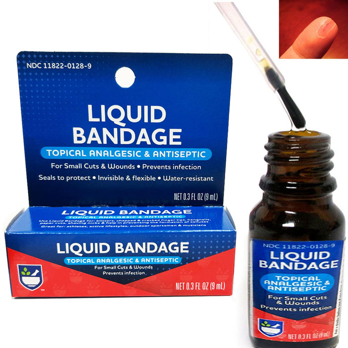 Liquid Bandage 0.3oz Antiseptic Analgesic Waterproof Wound Seal Cut Minor Scrap