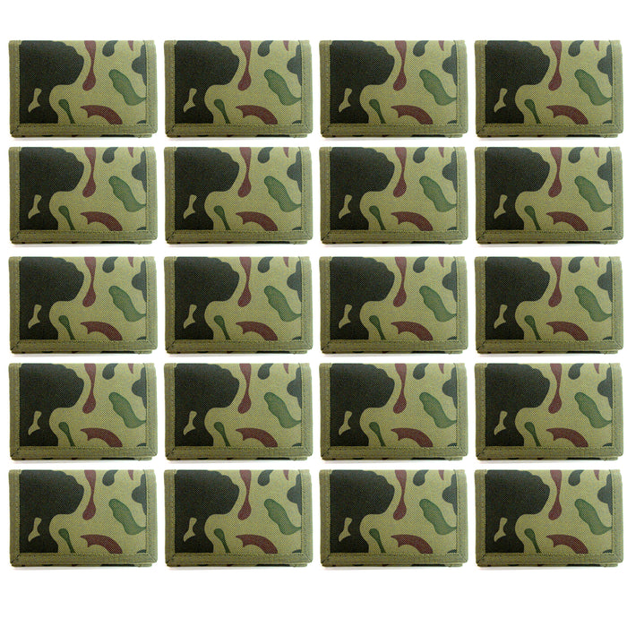 12 Trifold Canvas Outdoor Sports Wallet Camouflage Green Kids Boys Magic Closure