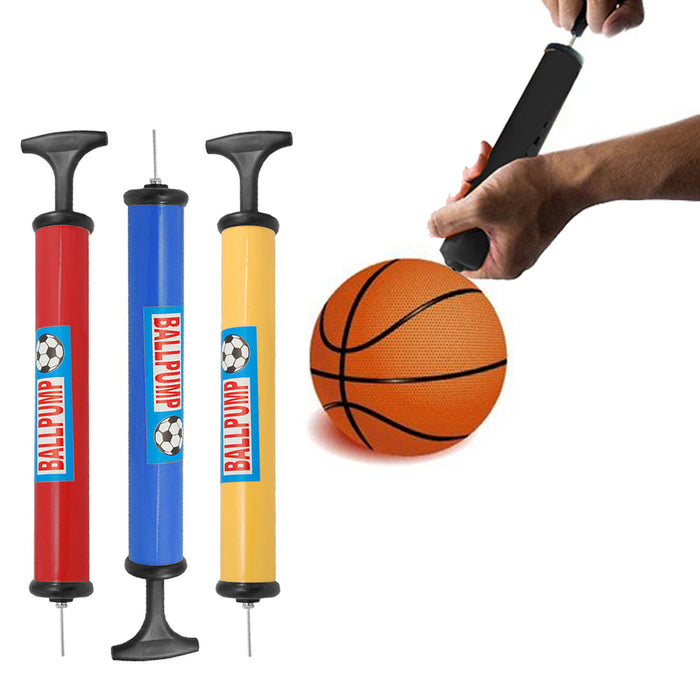9 Hand Air Pumps Inflate Sports Ball Basket Soccer Football W/ Needle Volleyball