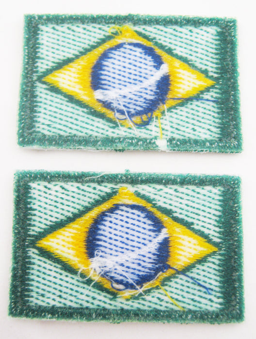 2 Brazil Flag Patches Embroidered Iron-On Patch Emblem Applique Badge Soccer New