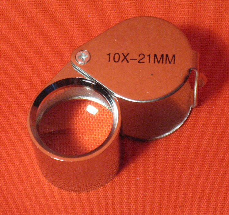 10 x 21mm Glass Magnifying  Loupe Magnifier Jeweler Eye Jewelry Pocket Loop Case
