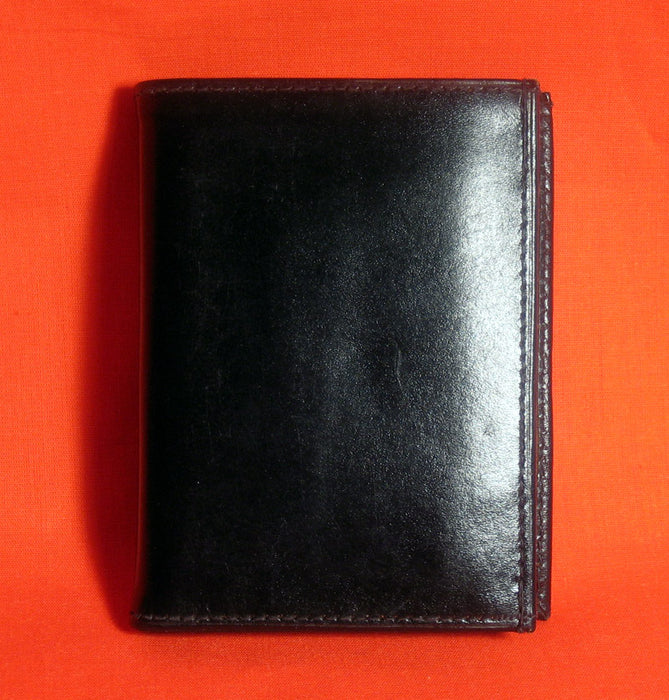 ID Badge Holder Real Leather Wallet Fire Investigator Shield Black Bifold Money