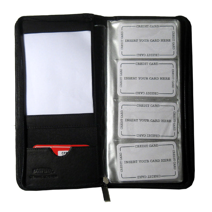 Business Card Holder Black Book Genuine Leather Hold 160 Holder Organizer Office