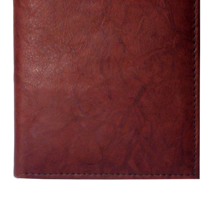 Genuine Leather Business Card Holder Organizer Holds 96 Cards Burgundy Office !!