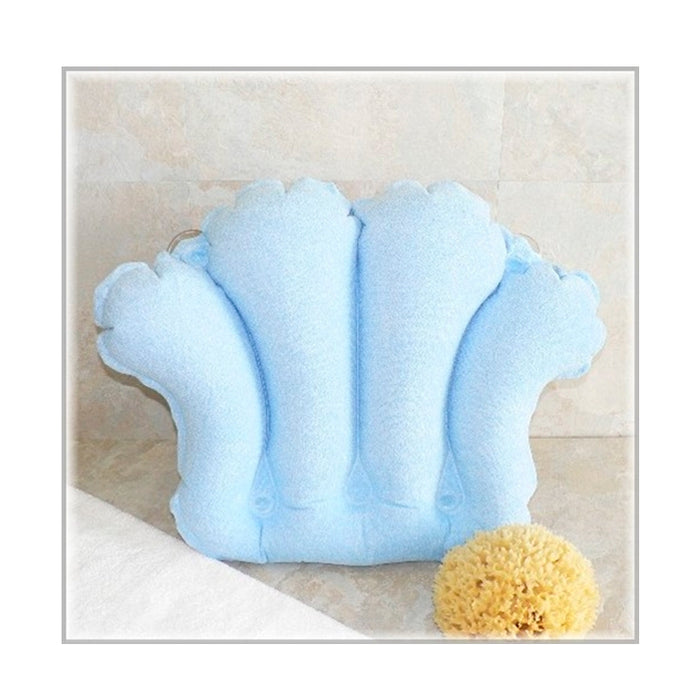 1 Vinyl Inflatable Bubble Bath Tub Pillow Shell Shape Neck Spa Cushion Hot Tub