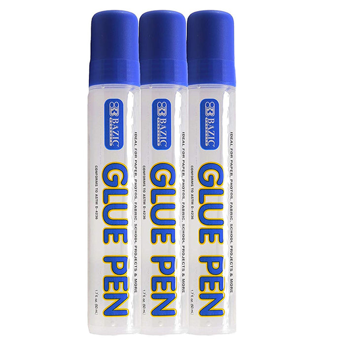 3X Glue Pen Clear Permanent Washable Non Toxic Fabric Adhesive