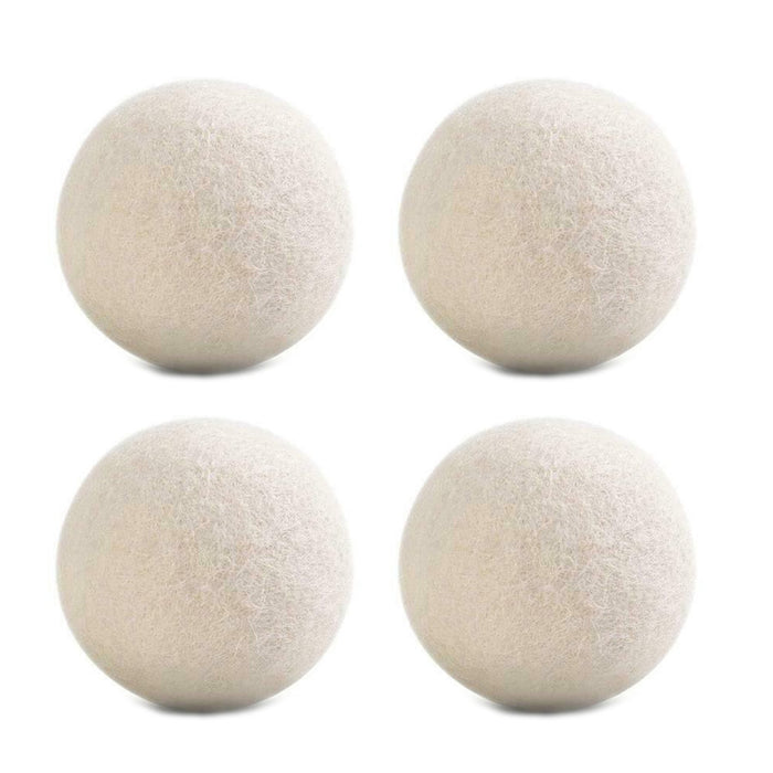 4 Pc Wool Dryer Balls Fabric Softener Laundry Natural Hypoallergenic Reusable