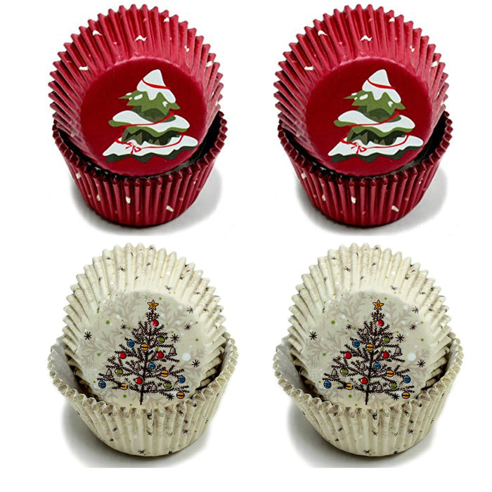 200X Holiday Cupcake Liners Christmas Tree Cake Muffin Baking Cups Party Dessert