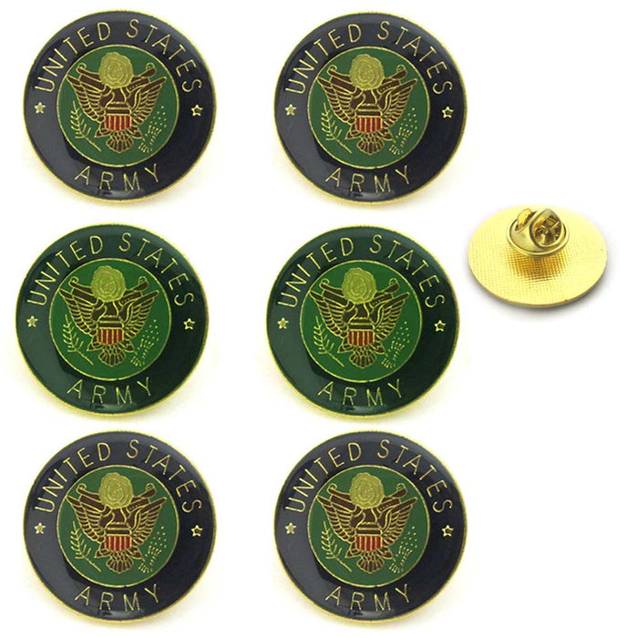 6 Pack United States Army Logo Pin Lapel Military Veteran Tie Hat Jacket Uniform