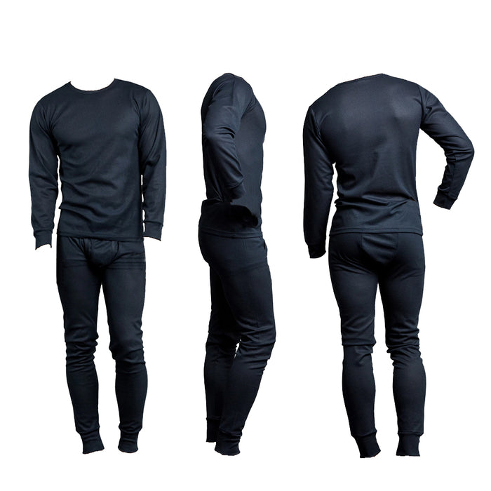 Mens Thermal Underwear Set Knocker Long Sleeve Pajamas Pants Sleep Navy Size XL