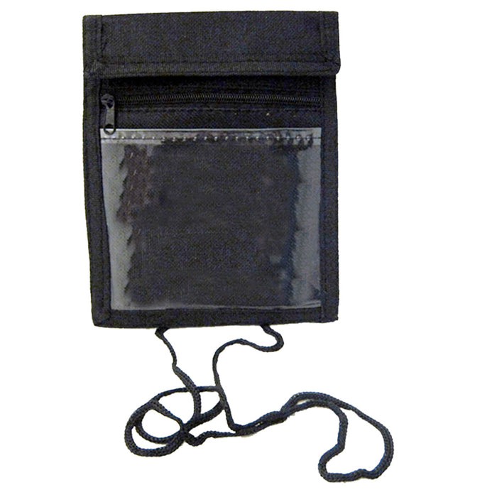2 Pouch Travel Passport Holder Transparent Window Cover Neck Strap Card Wallet