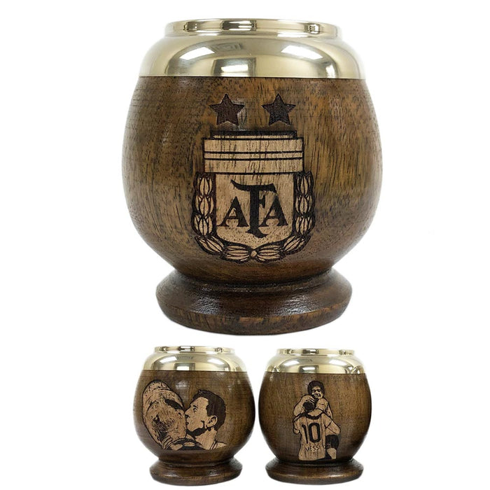 Yerba Mate Gourd Set Cup Straw Bombilla Copa America Messi Maradona Argentina