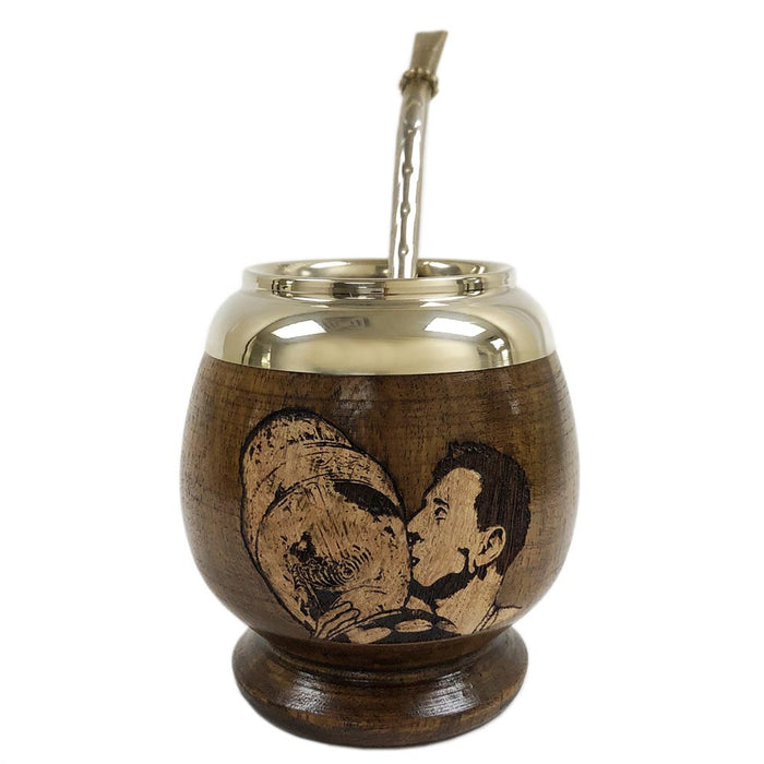 Yerba Mate Gourd Set Cup Straw Bombilla Copa America Messi Maradona Argentina