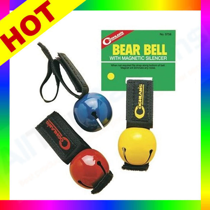 4 Pc Coghlans Bear Bell Magnetic Silencer Hiking Safety Survival Attack Dog Bell