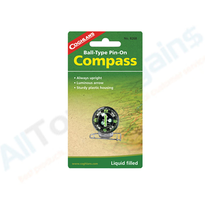 Coghlan's Ball Type Pin On Compass Travel Camping Hiking Military Outdoor Gift !