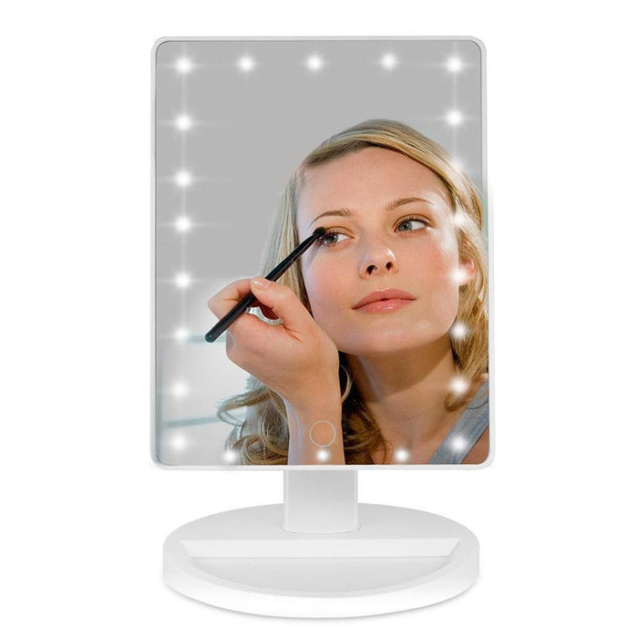 1 Lighted Vanity Makeup Mirror 22 LED Touch Power Sensor White Light 180 Swivel