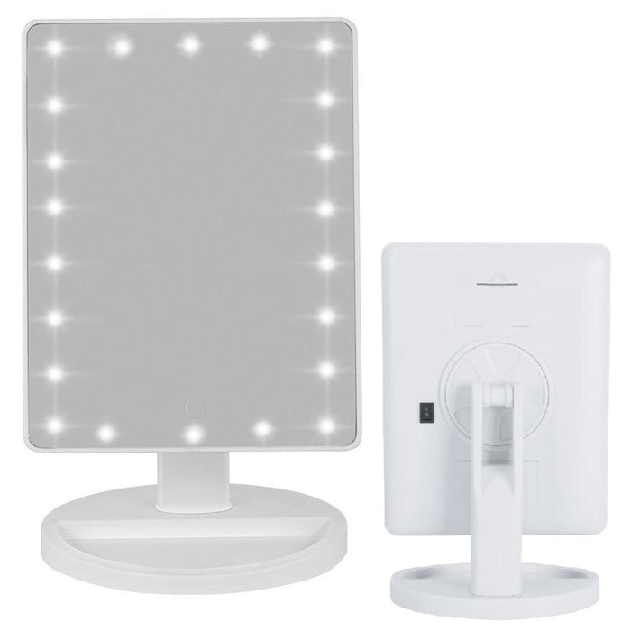 1 Lighted Vanity Makeup Mirror 22 LED Touch Power Sensor White Light 180 Swivel