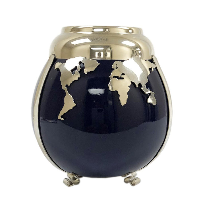 Ceramic Yerba Mate Gourd Cup Set Alpaca Bombilla Drink Straw World Map Travel