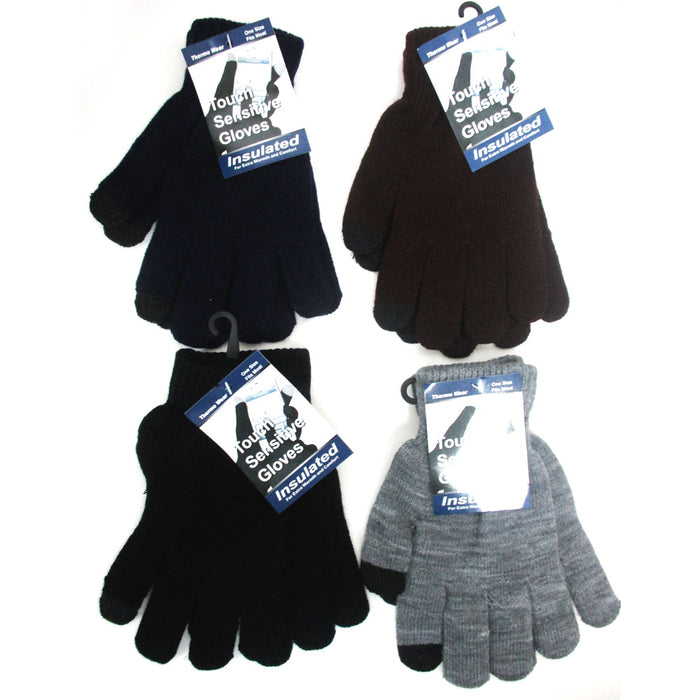 1 Pair Gloves Mittens Stretch Smartphone Texting Touch Screen One Size Insulated