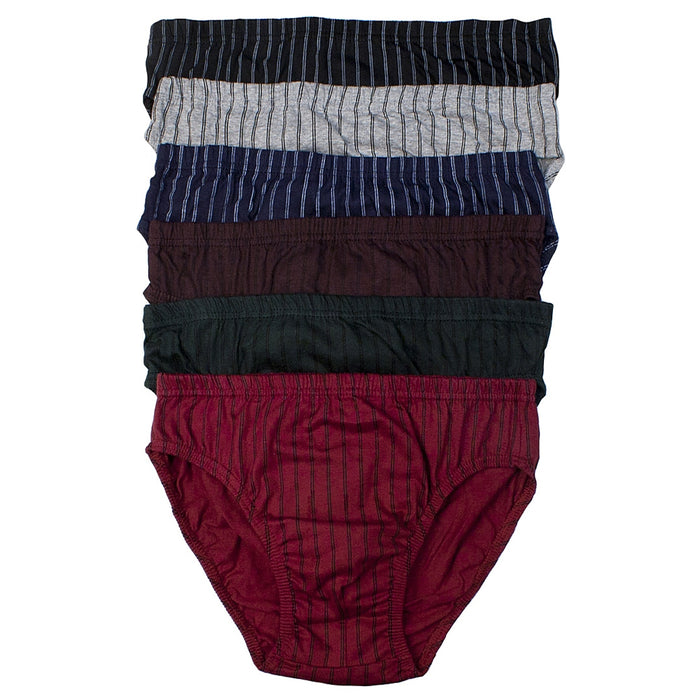 3 Pack Mens Bikinis Briefs 100% Cotton Underwear Pin Stripes Size XLarge 40-42