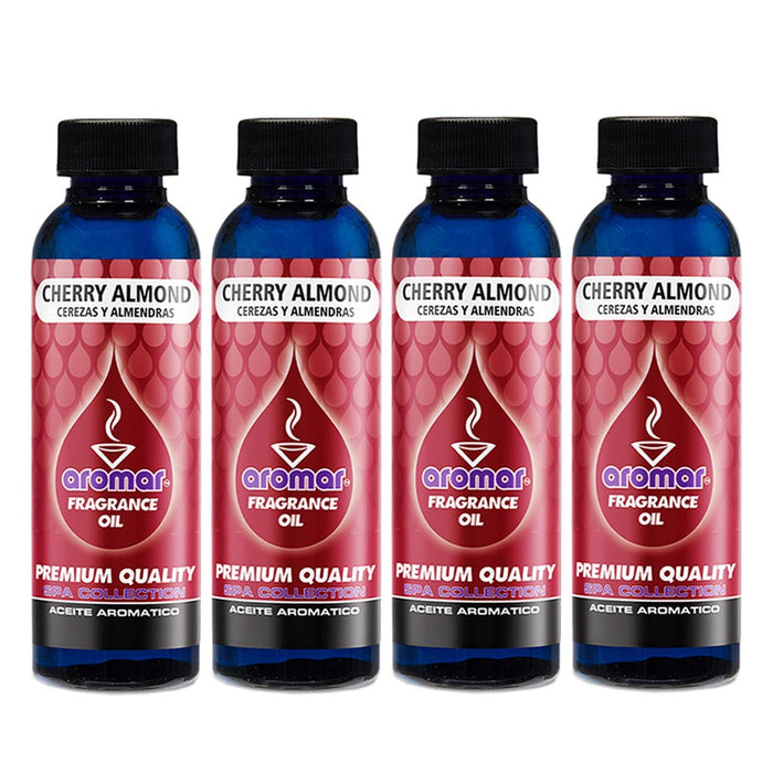 4Pc Cherry Almond Scent Fragrance Oil Aromatherapy Home Air Diffuser Burner 2oz