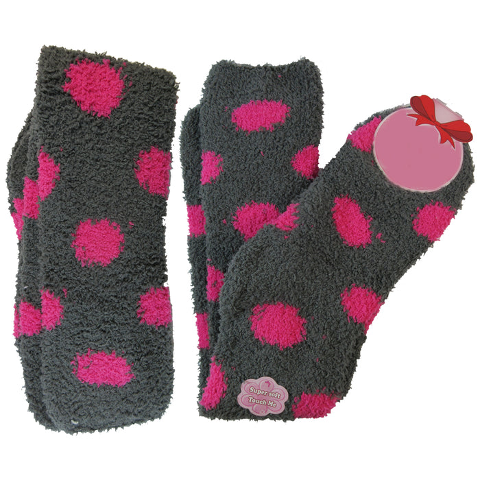 3 Pair Plush Soft Women Girl Winter Socks Cozy Fuzzy Slipper Long Knee High 9-11