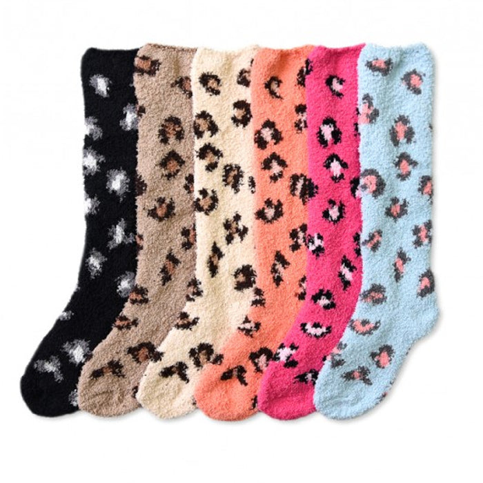 6 Pairs Women Girl Winter Socks Fuzzy Cozy Slipper Long Knee High Soft Warm 9-11