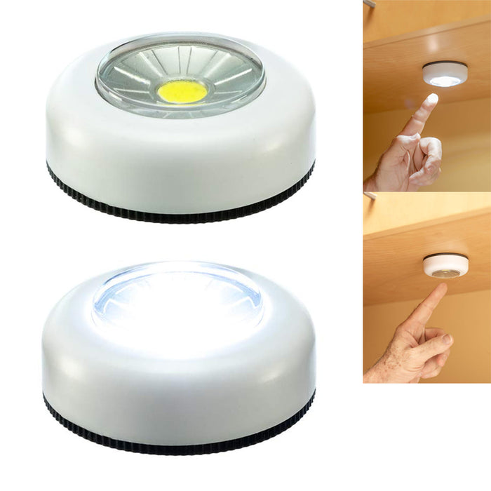 2PCS COB LED Night Light Push Stick On Wireless Closet Cordless Battery Operated