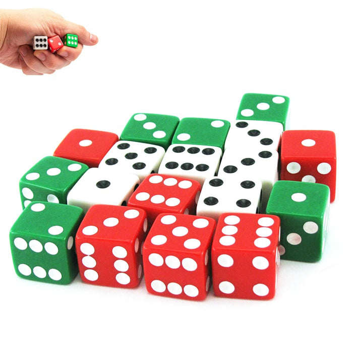 18PC Assorted Colorful Dice White Red Green 6 Sided Board Games Activity Casino