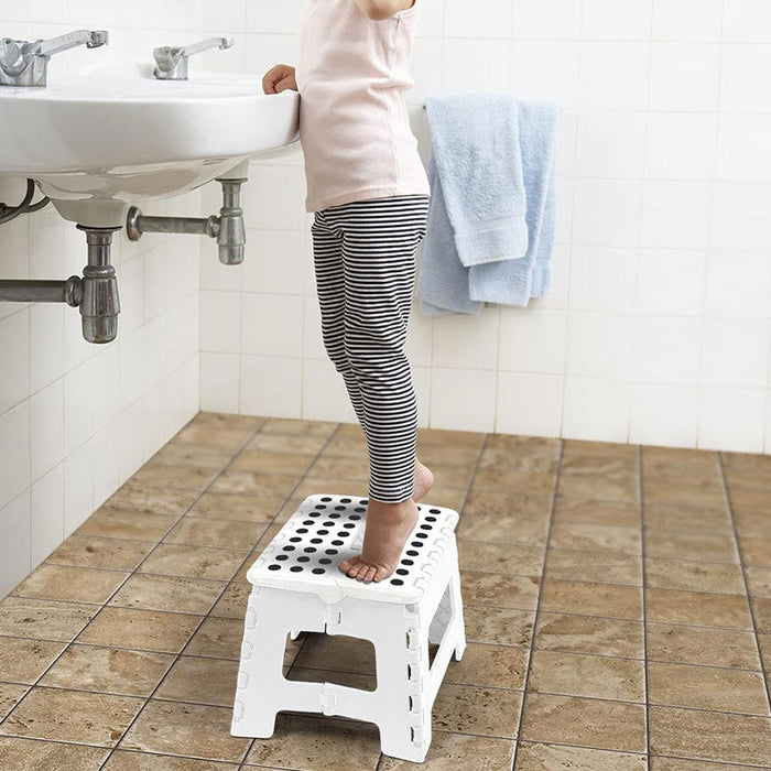 Folding Step Stool 9" Heavy Duty Kids Adults Fold Up Collapsible Durable Compact